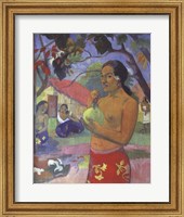 Woman Holding a Fruit, Where Are You Going Fine Art Print