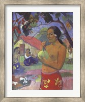 Woman Holding a Fruit, Where Are You Going Fine Art Print