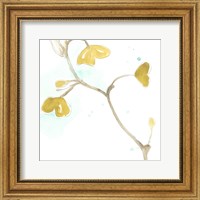 Teal and Ochre Ginko II Fine Art Print