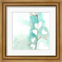 Teal and Ochre Ginko III Fine Art Print