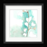 Teal and Ochre Ginko III Framed Print