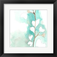 Teal and Ochre Ginko III Fine Art Print