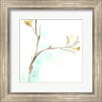 Teal and Ochre Ginko IV Fine Art Print