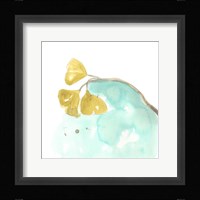 Teal and Ochre Ginko VI Fine Art Print