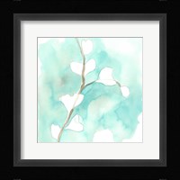 Teal and Ochre Ginko VII Fine Art Print