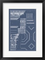Column & Cornice Blueprint IV Framed Print