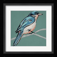 Winged Sketch IV on Teal Framed Print