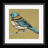 Winged Sketch III on Ochre Framed Print