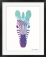 Violet and Teal Zebra Fine Art Print