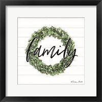 Family Boxwood Wreath Framed Print
