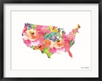 Floral USA Map Fine Art Print