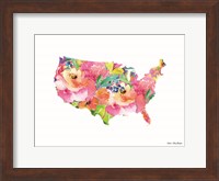Floral USA Map Fine Art Print