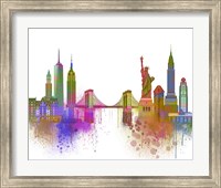 New York Skyline Rainbow Bright Fine Art Print