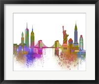 New York Skyline Rainbow Bright Fine Art Print