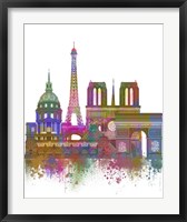 Paris Skyline Rainbow Bright Fine Art Print