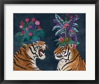 Hot House Tigers, Pair, Dark Fine Art Print