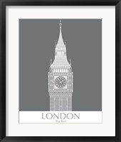 London Big Ben Monochrome Framed Print