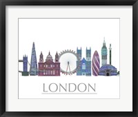 London Skyline Coloured Buildings Framed Print