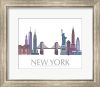 New York Skyline Coloured Buildings Fine Art Print