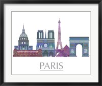 Paris Skyline Coloured Buildings Fine Art Print