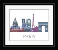 Paris Skyline Coloured Buildings Framed Print