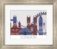 London Landmarks , Red Blue Fine Art Print