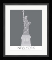 New York Statue of Liberty Monochrome Framed Print