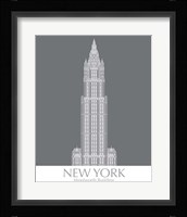 New York Woolworth Building Monochrome Framed Print