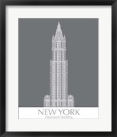 New York Woolworth Building Monochrome Framed Print