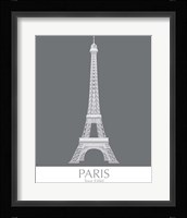 Paris Eiffel Tower Monochrome Framed Print