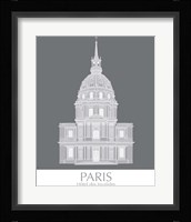 Paris Les Invalides Monochrome Framed Print