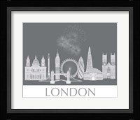 London Skyline Monochrome Framed Print