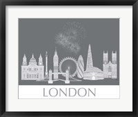 London Skyline Monochrome Framed Print