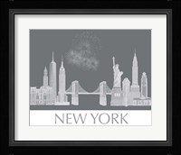 New York Skyline Monochrome Framed Print