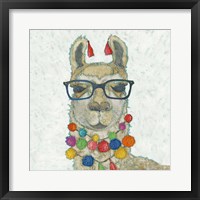 Llama Love with Glasses I Framed Print