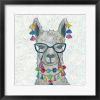 Llama Love with Glasses II Framed Print