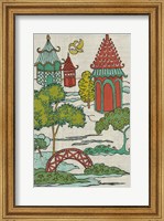 Pagoda Landscape I Fine Art Print
