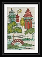 Pagoda Landscape I Framed Print