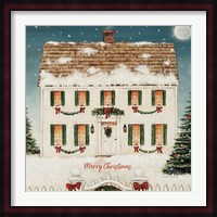 Merry Lil House Sq Merry Christmas Fine Art Print