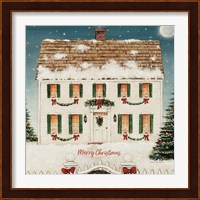 Merry Lil House Sq Merry Christmas Fine Art Print