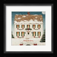 Merry Lil House Sq Merry Christmas Fine Art Print