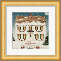 Merry Lil House Sq Merry Christmas Fine Art Print