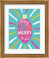 Festive Holiday Light Bulb Merry and Bright v2 Fine Art Print