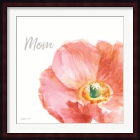 Garden Poppy Flipped on White Crop II Mom Fine Art Print