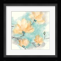 Teal Buds IV Framed Print