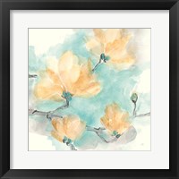 Teal Buds IV Framed Print