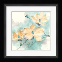 Teal Buds II Framed Print