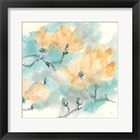 Teal Buds I Framed Print