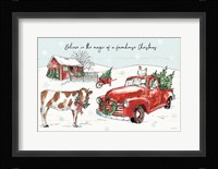 Holiday on the Farm II Believe Framed Print