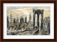 Brooklyn Bridge Gray and Gold Fine Art Print